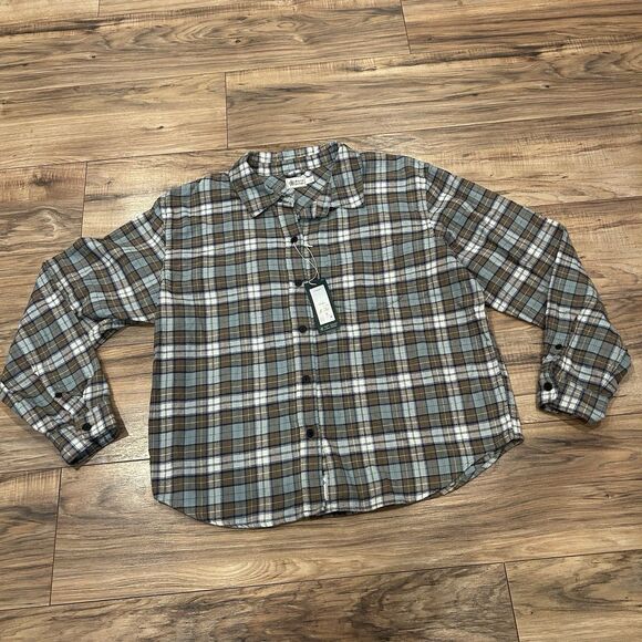 NWT Alpine Design Women’s Large Flannel Shirt Brown Fall River Plaid Midweight - Picture 1 of 9